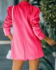 Women's 2 Piece Open Front Long Sleeve Blazer and Solid Short Pants Suit Sets